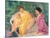 The Swim, or Two Mothers and Their Children on a Boat, 1910-Mary Cassatt-Stretched Canvas