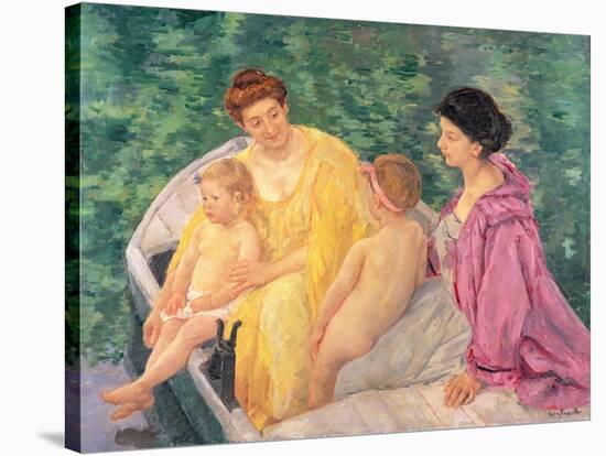 The Swim, or Two Mothers and Their Children on a Boat, 1910-Mary Cassatt-Stretched Canvas