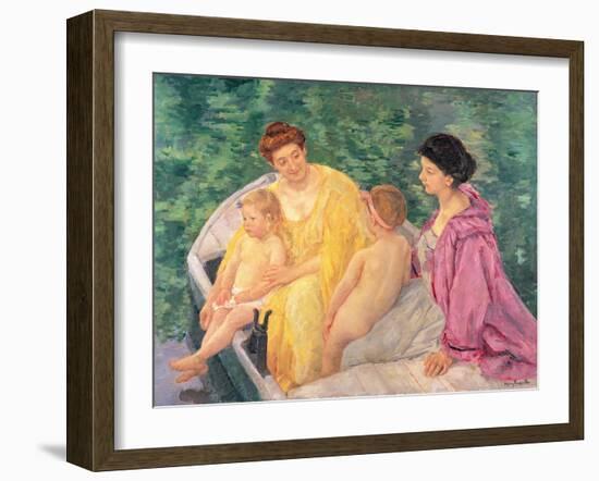 The Swim, or Two Mothers and Their Children on a Boat, 1910-Mary Cassatt-Framed Giclee Print