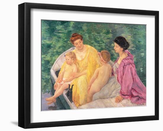 The Swim, or Two Mothers and Their Children on a Boat, 1910-Mary Cassatt-Framed Giclee Print