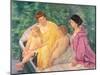 The Swim, or Two Mothers and Their Children on a Boat, 1910-Mary Cassatt-Mounted Giclee Print