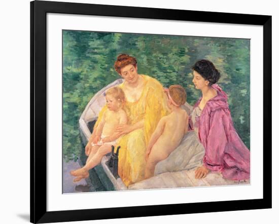 The Swim, or Two Mothers and Their Children on a Boat, 1910-Mary Cassatt-Framed Giclee Print