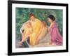 The Swim, or Two Mothers and Their Children on a Boat, 1910-Mary Cassatt-Framed Giclee Print