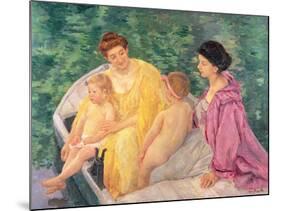 The Swim, or Two Mothers and Their Children on a Boat, 1910-Mary Cassatt-Mounted Giclee Print