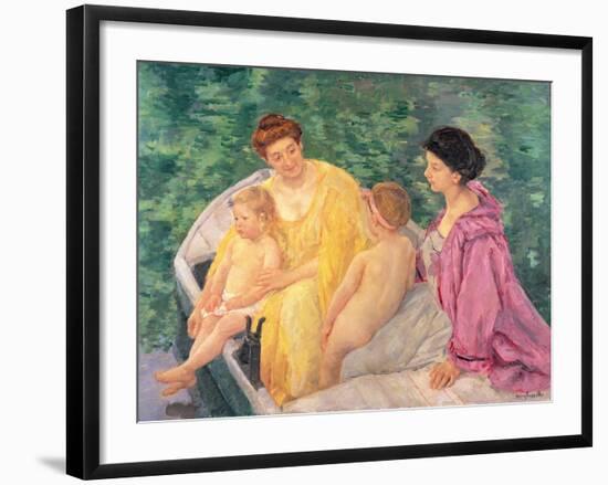 The Swim, or Two Mothers and Their Children on a Boat, 1910-Mary Cassatt-Framed Giclee Print