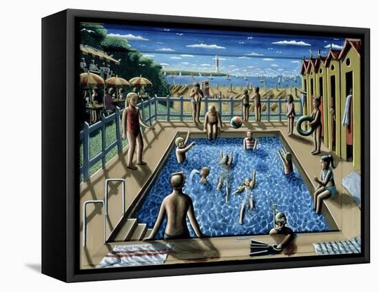 The Swimming Pool, 1989-PJ Crook-Framed Stretched Canvas