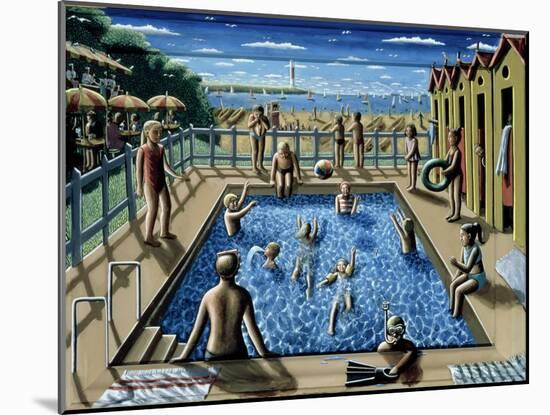 The Swimming Pool, 1989-PJ Crook-Mounted Giclee Print