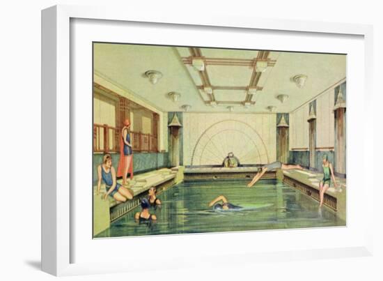 The Swimming Pool Aboard the 'Empress of Japan'-null-Framed Giclee Print