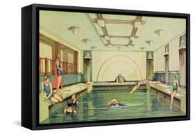 The Swimming Pool Aboard the 'Empress of Japan'-null-Framed Stretched Canvas