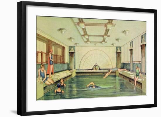 The Swimming Pool Aboard the 'Empress of Japan'-null-Framed Giclee Print