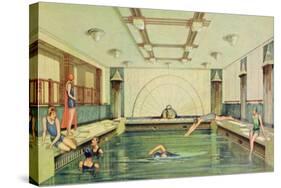 The Swimming Pool Aboard the 'Empress of Japan'-null-Stretched Canvas