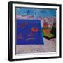 The Swimming Pool (Oil on Panel)-David Alan Redpath Michie-Framed Premium Giclee Print