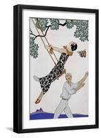 The Swing, 1920S-Georges Barbier-Framed Giclee Print