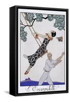 'The Swing', 1920s-Georges Barbier-Framed Stretched Canvas