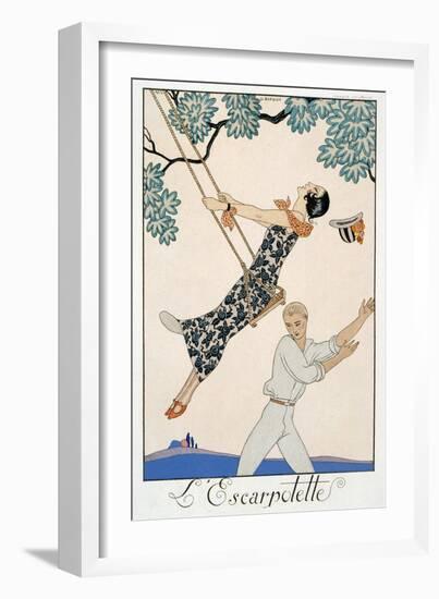 The Swing, 1923-Georges Barbier-Framed Giclee Print