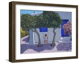 The swing,Rhodes,2020,(oil on canvas)-Andrew Macara-Framed Giclee Print