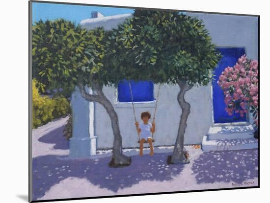 The swing,Rhodes,2020,(oil on canvas)-Andrew Macara-Mounted Giclee Print
