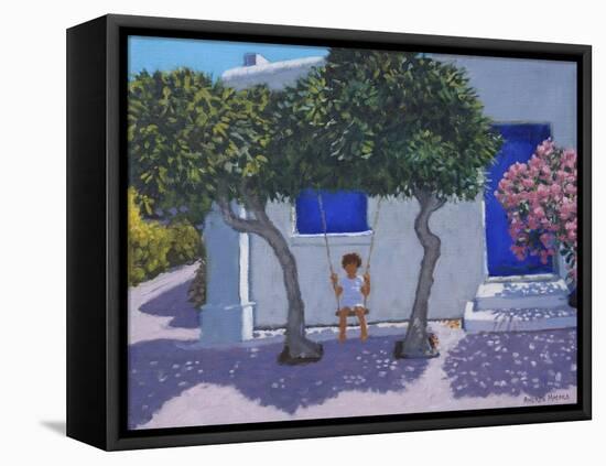 The swing,Rhodes,2020,(oil on canvas)-Andrew Macara-Framed Stretched Canvas