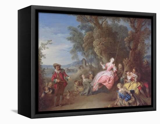 The Swing-Jean-Baptiste Joseph Pater-Framed Stretched Canvas