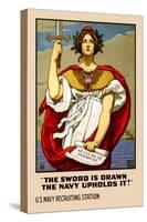 The Sword in Drawn, The Navy Upholds It!-Kenyon Cox-Stretched Canvas