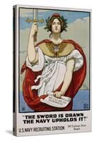 The Sword Is Drawn the Navy Upholds It! Recruitment Poster-Kenyon Cox-Stretched Canvas
