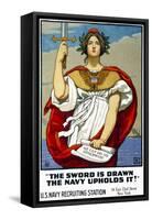 The Sword is Drawn, the Navy Upholds It!-null-Framed Stretched Canvas