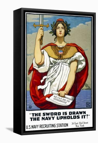 The Sword is Drawn, the Navy Upholds It!-null-Framed Stretched Canvas