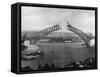 The Sydney Harbour Bridge During Construction in Sydney, New South Wales, Australia-null-Framed Stretched Canvas