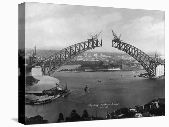 The Sydney Harbour Bridge During Construction in Sydney, New South Wales, Australia-null-Stretched Canvas