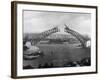 The Sydney Harbour Bridge During Construction in Sydney, New South Wales, Australia-null-Framed Photographic Print