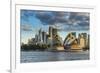 The Sydney Opera House, UNESCO World Heritage Site, and skyline of Sydney at sunset, New South Wale-Michael Runkel-Framed Photographic Print