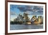 The Sydney Opera House, UNESCO World Heritage Site, and skyline of Sydney at sunset, New South Wale-Michael Runkel-Framed Photographic Print