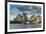 The Sydney Opera House, UNESCO World Heritage Site, and skyline of Sydney at sunset, New South Wale-Michael Runkel-Framed Photographic Print