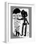 The Symbolic Image of a Robot with an Umbrella and a Cat-Dmitriip-Framed Art Print