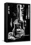 The Symbolic Image of an Acoustic Guitar on a Black Background-Dmitriip-Framed Stretched Canvas