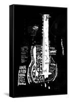 The Symbolic Image of an Acoustic Guitar on a Black Background-Dmitriip-Framed Stretched Canvas