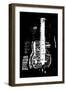 The Symbolic Image of an Acoustic Guitar on a Black Background-Dmitriip-Framed Art Print