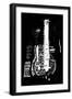 The Symbolic Image of an Acoustic Guitar on a Black Background-Dmitriip-Framed Art Print