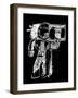 The Symbolic Image of the Astronaut Who Listens to Music on a Tape Recorder-Dmitriip-Framed Art Print