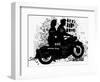 The Symbolic Image of the Motorcycle on Which the Man and Woman-Dmitriip-Framed Art Print