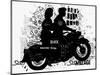 The Symbolic Image of the Motorcycle on Which the Man and Woman-Dmitriip-Mounted Art Print