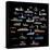 The Symbolic Image of the Ships on a Black Background-Dmitriip-Stretched Canvas
