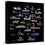 The Symbolic Image of the Ships on a Black Background-Dmitriip-Stretched Canvas