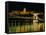 The Szechenyi Chain Bridge and the Royal Palace at Night, Budapest, Hungary-Jonathan Smith-Framed Stretched Canvas