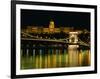 The Szechenyi Chain Bridge and the Royal Palace at Night, Budapest, Hungary-Jonathan Smith-Framed Photographic Print