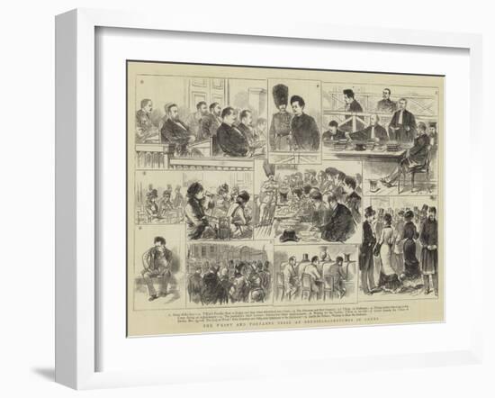 The T'Kint and Fortamps Trial at Brussels, Sketches in Court-null-Framed Giclee Print