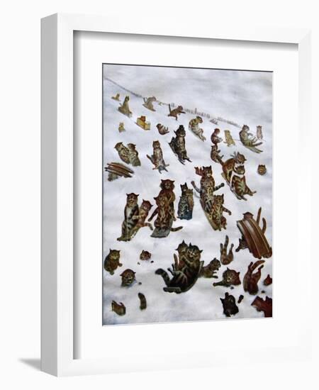 The Tabby Toboggan Club, 1898-Louis Wain-Framed Giclee Print