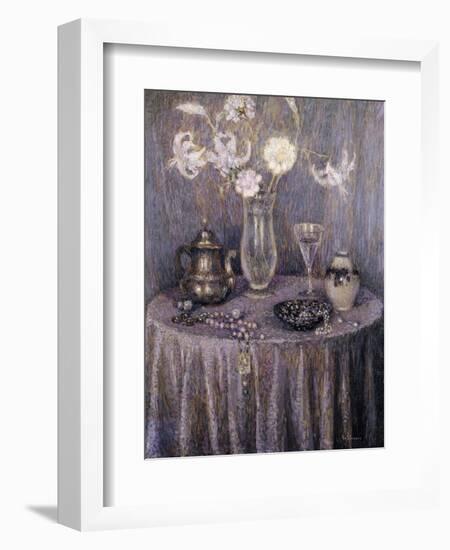 The Table, Gray Harmony; La Table, Harmonie Grise, 1927-Henri Eugene Augustin Le Sidaner-Framed Giclee Print