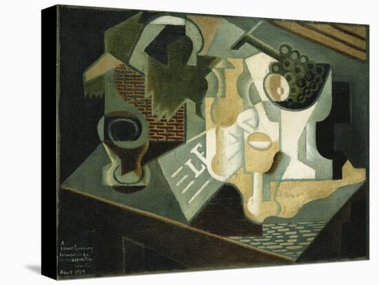 The Table in Front of the Building; La Table Devant Le Battiment, 1919-Juan Gris-Stretched Canvas