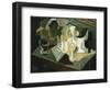 The Table in Front of the Building; La Table Devant Le Battiment, 1919-Juan Gris-Framed Giclee Print